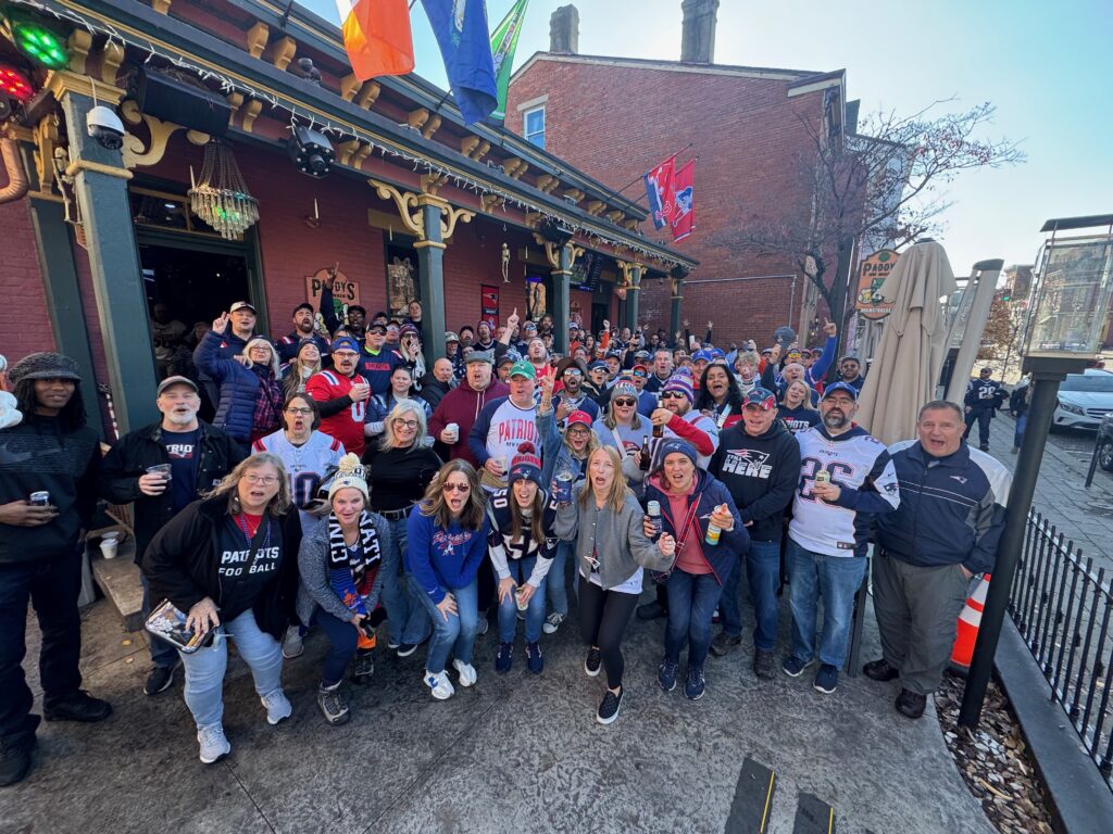 Nov. 23, 2025 - New England Patriots @ Bengals. Our 'tailgate' at Paddy's on Main in Covington, Kentucky.